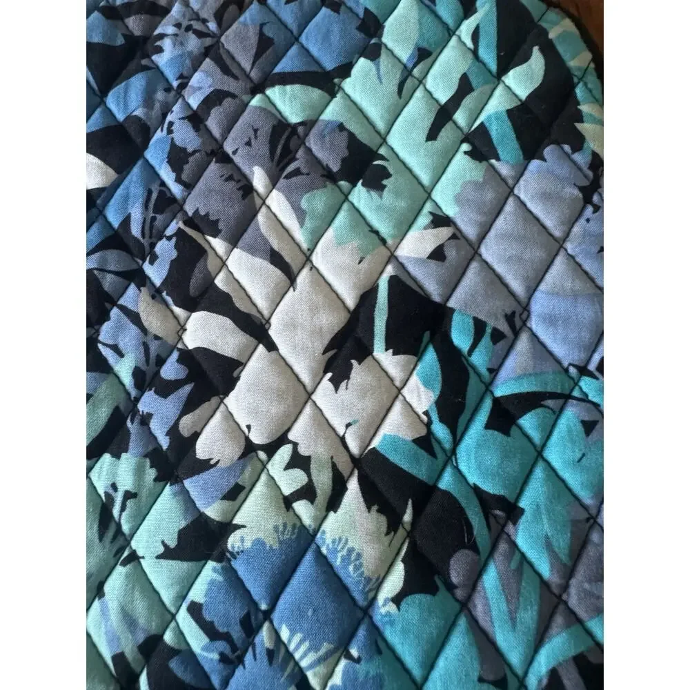 Vera Bradley Laptop Sleeve Camofloral Blue Padded Quilted Abstract Retired